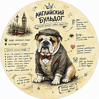 Пазл Алма деревянный круглый 142 детали. Собаки. Английский бульдог
