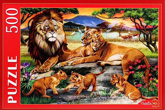 Пазл Рыжий Кот 500 деталей: Семья львов