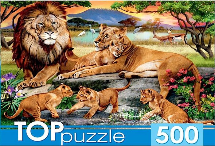 Пазл TOP Puzzle 500 деталей: Семейство львов