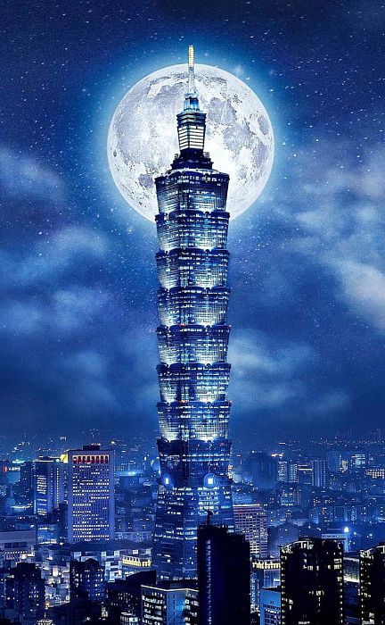 Пазл Pintoo 1000 деталей: Лунная ночь. Тайбэй