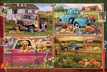 Пазл Cobble Hill 2000 деталей: Сельские грузовики и собаки