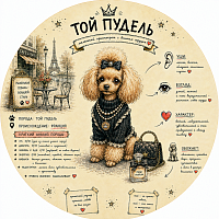 Пазл Алма деревянный круглый 142 детали. Собаки. Той-пудель