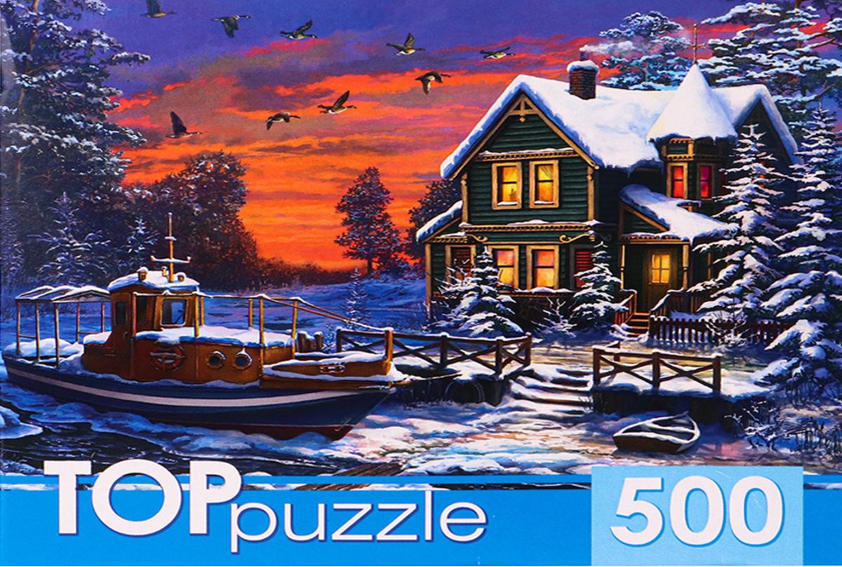 Пазл TOP Puzzle 500 деталей: Зимний пейзаж (ХТП500-6818) - купить в  интернет магазине