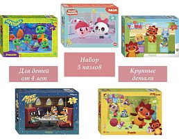 Набор Step Puzzle для детей 5 шт по 60 деталей: Мультфильмы-18
