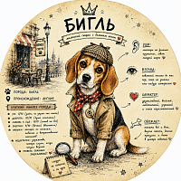 Пазл Алма деревянный круглый 142 детали. Собаки. Бигль