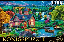 Пазл Konigspuzzle 500 деталей: Ночной домик в горах