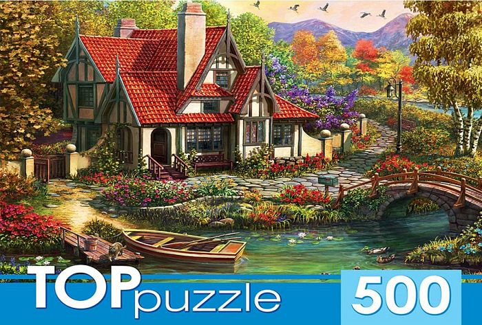 Пазл TOP Puzzle 500 деталей: Домик у пруда