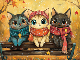 Пазл Алма деревянный 500 деталей. Пушистые создания. Шарфы для котят