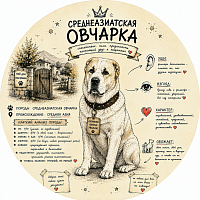 Пазл Алма деревянный круглый 142 детали. Собаки. Алабай