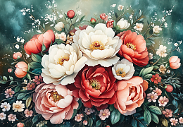 Пазл Алма ПРЕМИУМ деревянный 1000 деталей. Цветы и натюрморты. Палитра нежности