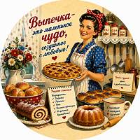Пазл Алма деревянный круглый 142 детали. Винтажная коллекция. Чудо-выпечка