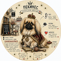 Пазл Алма деревянный круглый 142 детали. Собаки. Пекинес