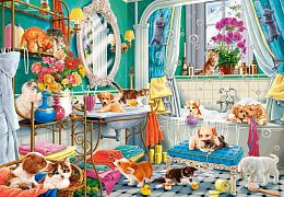 Пазл Castorland 1500 деталей: Переполох в ванной комнате (УЦЕНКА)