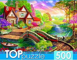 Пазл TOP Puzzle 500 деталей: Волшебный домик у моста