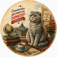 Пазл Алма деревянный круглый 142 детали. Пушистые создания. Вислоухая кошка