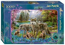 Пазл Step puzzle 1000 деталей: Семья волков весной