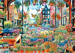 Пазл Trefl 2000 деталей: Цветочные магазины Амстердама