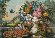 Пазл Фрея 1000 деталей: Пейзаж – Фрукты и Цветы, Фрэнсис Флора Бонд Палмер