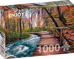 Пазл Enjoy 1000 деталей: Лесной поток в Плитвике, Хорватия