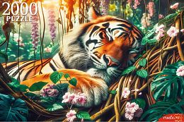 Пазл Рыжий Кот 2000 деталей: Спящий тигр