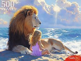 Пазл Рыжий Кот 500 деталей: Девочка и лев