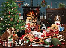 Пазл Cobble Hill 1000 деталей: Рождественские щенки
