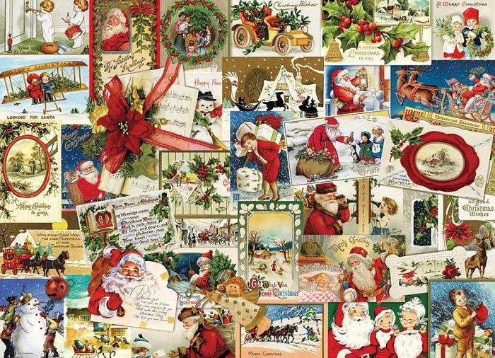 Пазл Eurographics 1000 деталей: Винтажные рождественские открытки