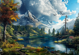 Пазл Алма деревянный ПРЕМИУМ 1000 деталей. Волшебство природы. Горная симфония