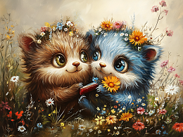 Пазл Алма деревянный 500 деталей. Милые монстры. Лесные малыши