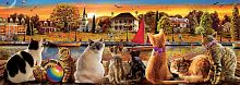 Пазл панорама Educa 1000 деталей: Коты на набережной