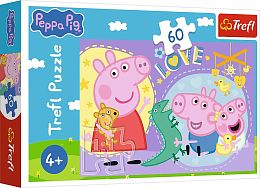 Пазл Trefl 60 деталей: Счастливые свинки. Свинка Пеппа