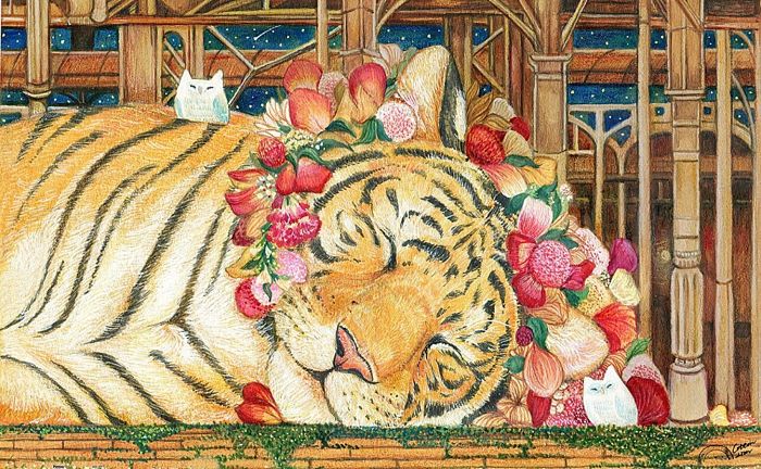 Пазл Pintoo 1000 деталей: Спокойной ночи тигр