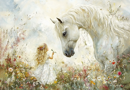 Пазл Алма деревянный 1000 деталей Лошади. Встреча в поле