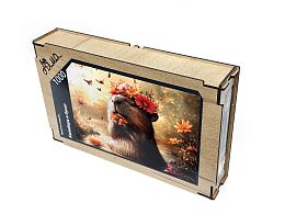 Пазл Алма деревянный 1000 деталей Пушистые создания. Капибара и букет