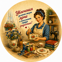 Пазл Алма деревянный круглый 142 детали. Винтажная коллекция. Увлечения - яркая жизнь