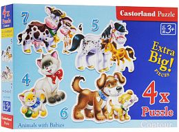 Пазлы Castorland 4#5#6#7 деталей: Животные
