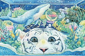 Пазл Pintoo 600 деталей: Cotton Lion. Водный мир белого тигра
