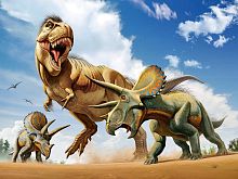 Пазл Prime 3D 500 деталей: Тираннозавр против трицератопса