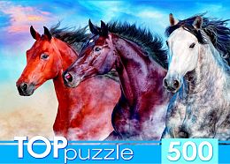 Пазл TOP Puzzle 500 деталей: Тройка диких скакунов