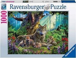 Пазл Ravensburger 1000 деталей: Волки в лесу