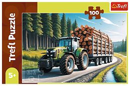 Пазл Trefl 100 деталей: Трактор-лесовоз