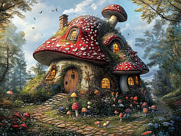 Пазл Алма деревянный 500 деталей. Сказочные домики. Зачарованный дом