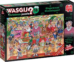 Пазл Jumbo 2х1000 деталей: Wasgij. Витрина с пряниками (Christmas 18)