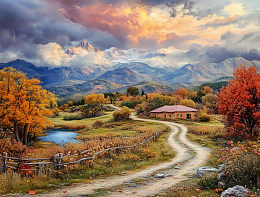 Картина интерьерная на стену, постер Дорога к дому