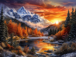 Пазл Алма деревянный 500 деталей. Волшебство природы. Зимний туман.