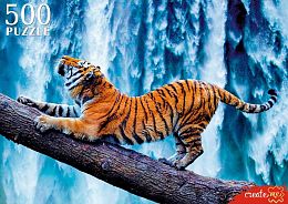 Пазл Рыжий Кот 500 деталей: Тигр у водопада