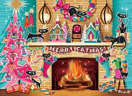 Пазл Cobble Hill 500 деталей: Счастливого кошачьего Рождества!