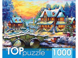 Пазл TOP Puzzle 1000 деталей: Зимняя деревня (УЦЕНКА)