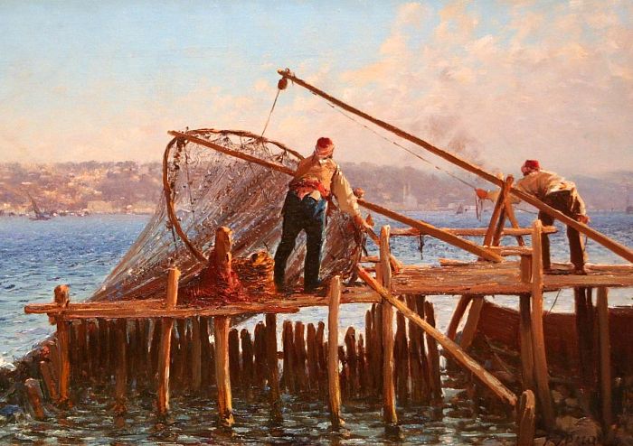 Пазл Gold 1000 деталей: Рыбаки приносят улов