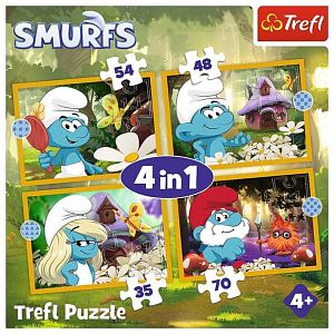 Пазл Trefl 35#48#54#70 деталей: Жизнь в деревне смурфиков